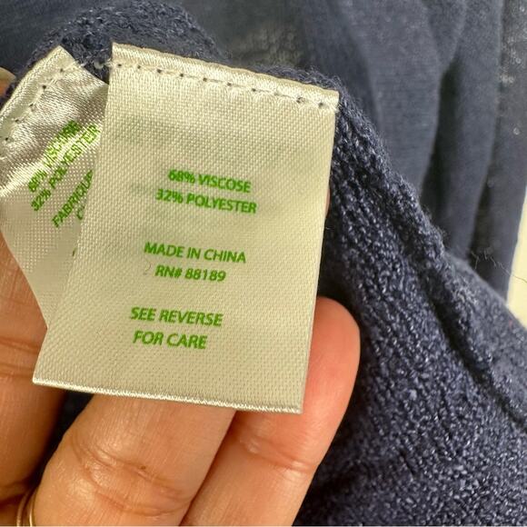 Lilly Pulitzer Navy Blue Moore Cardigan Open Front Knit Long Sleeve Size XS - Picture 4 of 7